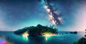 Milky Way Over the Sea Wallpaper 4K