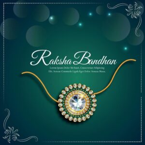 Download Indian festival of happy raksha bandhan celebration greeting card with vector crystal rakhi for free