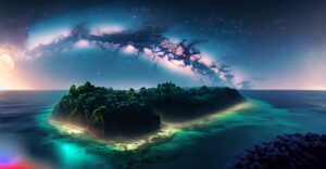 Firefly A Beautiful Island at the middle of the Atlantic ocean surrounding a huge jungle at night m 3