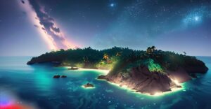Firefly A Beautiful Island at the middle of the Atlantic ocean surrounding a huge jungle at night m 8