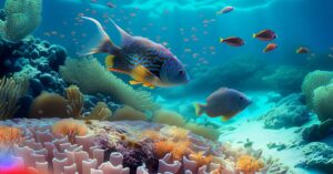 Firefly Fish swimming in a coral reef 11739