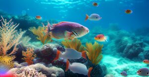 Fish Swimming in a coral reef, free hd images.