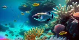 Firefly Fish swimming in a coral reef 97632