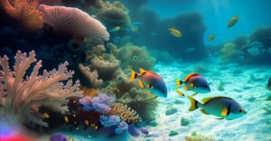 Firefly Fish swimming in a coral reef 98732 1