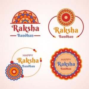 Free Vector Raksha bandhan badges template