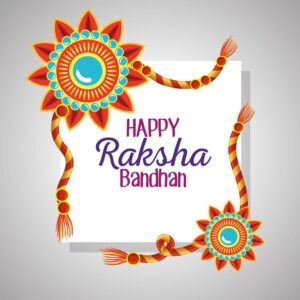Raksha bandhan card with flowers bracelet vector image on VectorStock