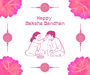 Yellow and Cream Simple Happy Raksha Bandhan Greeting Facebook Post 1