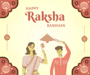 Yellow and Cream Simple Happy Raksha Bandhan Greeting Facebook Post 2