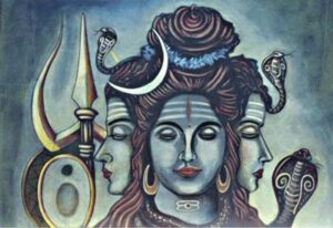 Shiva with tree faces