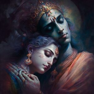 Shri Krishna and Radharani love