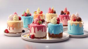 delia wright 3d animation style colorful set of ice cream cakes cake set is 0