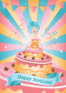 stavri symeonidou happy birthday anime girl in a birthday cake