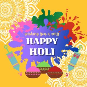 Colorful happy holi greetings instagram post