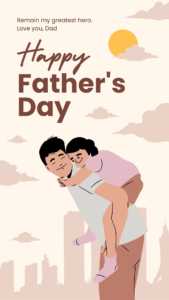 Beige Minimalist Watercolor Illustrated Happy Fathers Day Instagram Story 42