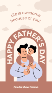 Beige Minimalist Watercolor Illustrated Happy Fathers Day Instagram Story 60