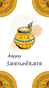Festive Krishna Janmashtami WhatsApp Status