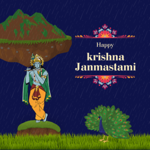 Red Yellow Illustrative Krishna Janmashtami Instagram Post 4