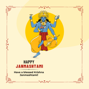 Red Yellow Illustrative Krishna Janmashtami Instagram Post 5
