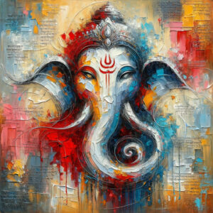 artist archana mishra abstract painting of lord ganesha 05